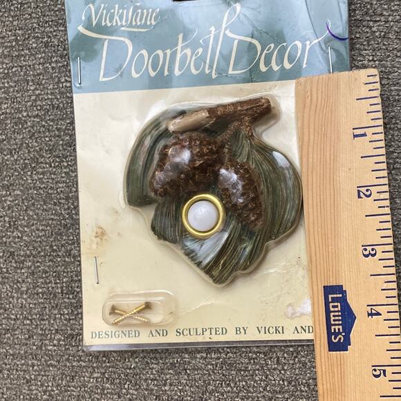 Pine Cone Illuminated Doorbell Lighted Button HP Vicki Anderson NOS VICKILANE - Picture 7 of 10
